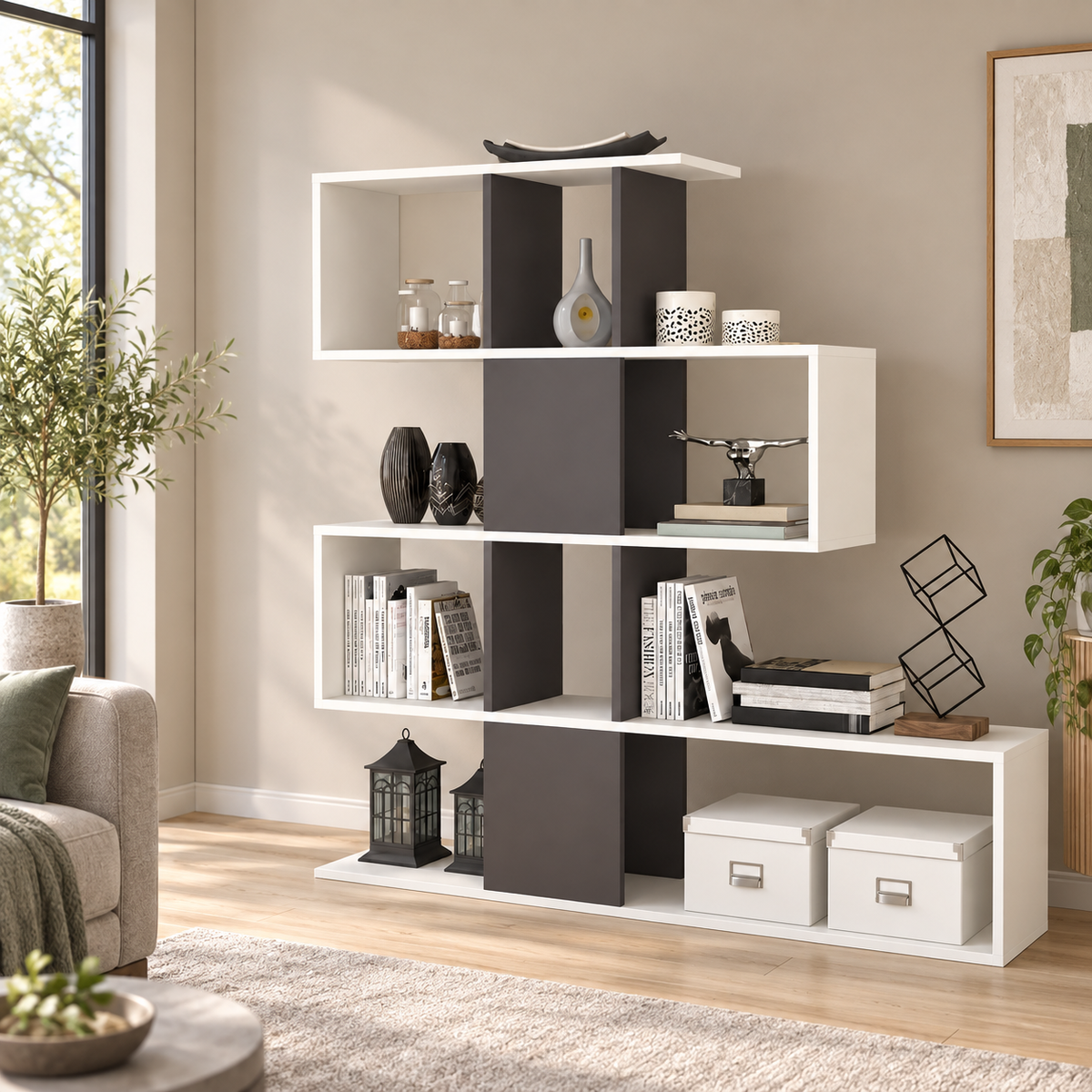 Libreria bifacciale Aktif – 145 × 29 × 145 cm