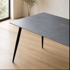 Tavolo Mila 160x90 top ceramica effetto marmo grigio cemento opaco