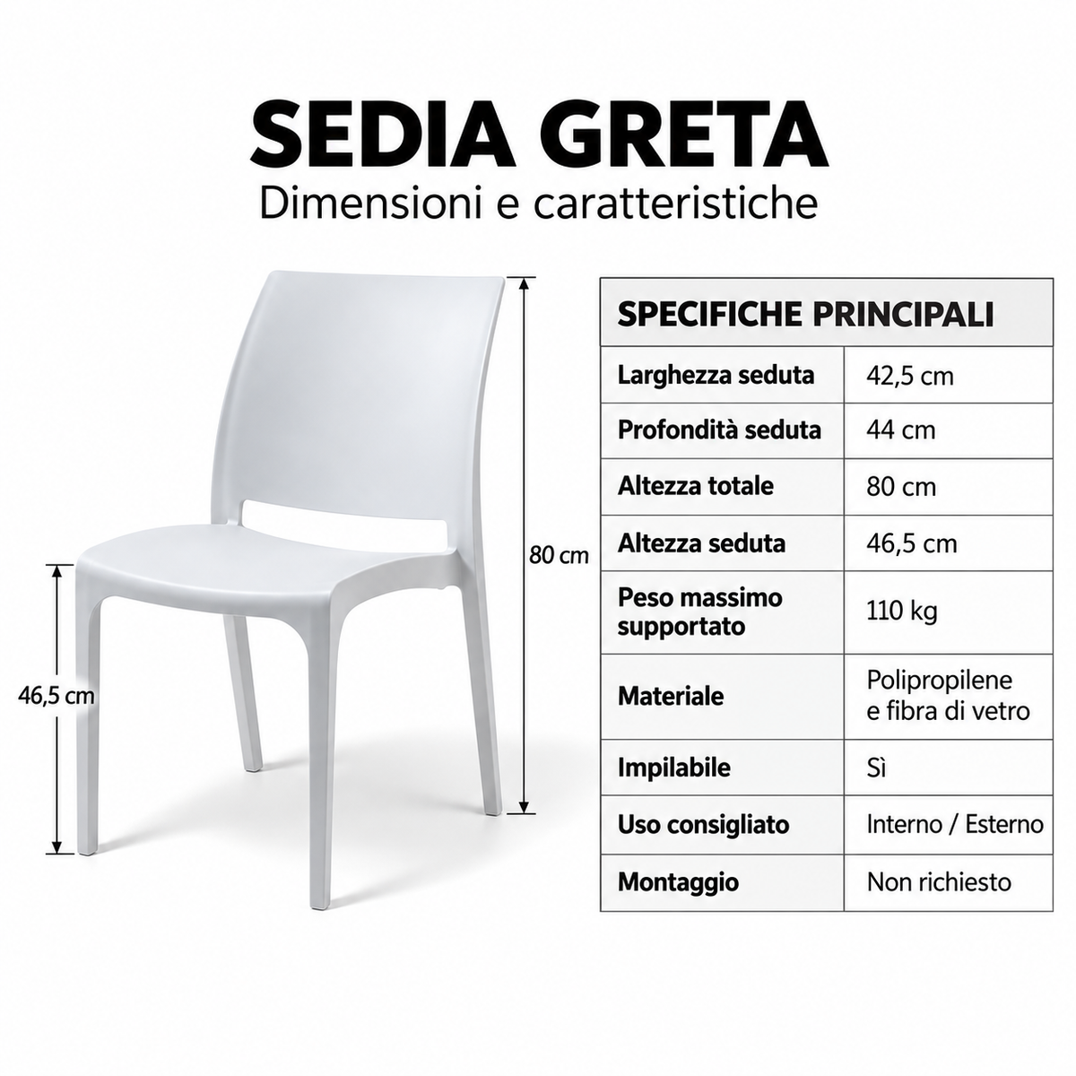 Sedie Greta Impilabili
