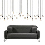 Divano Crown 3 posti ecopelle effetto nuvolato grigio 07-619 215x94x98h cm.
