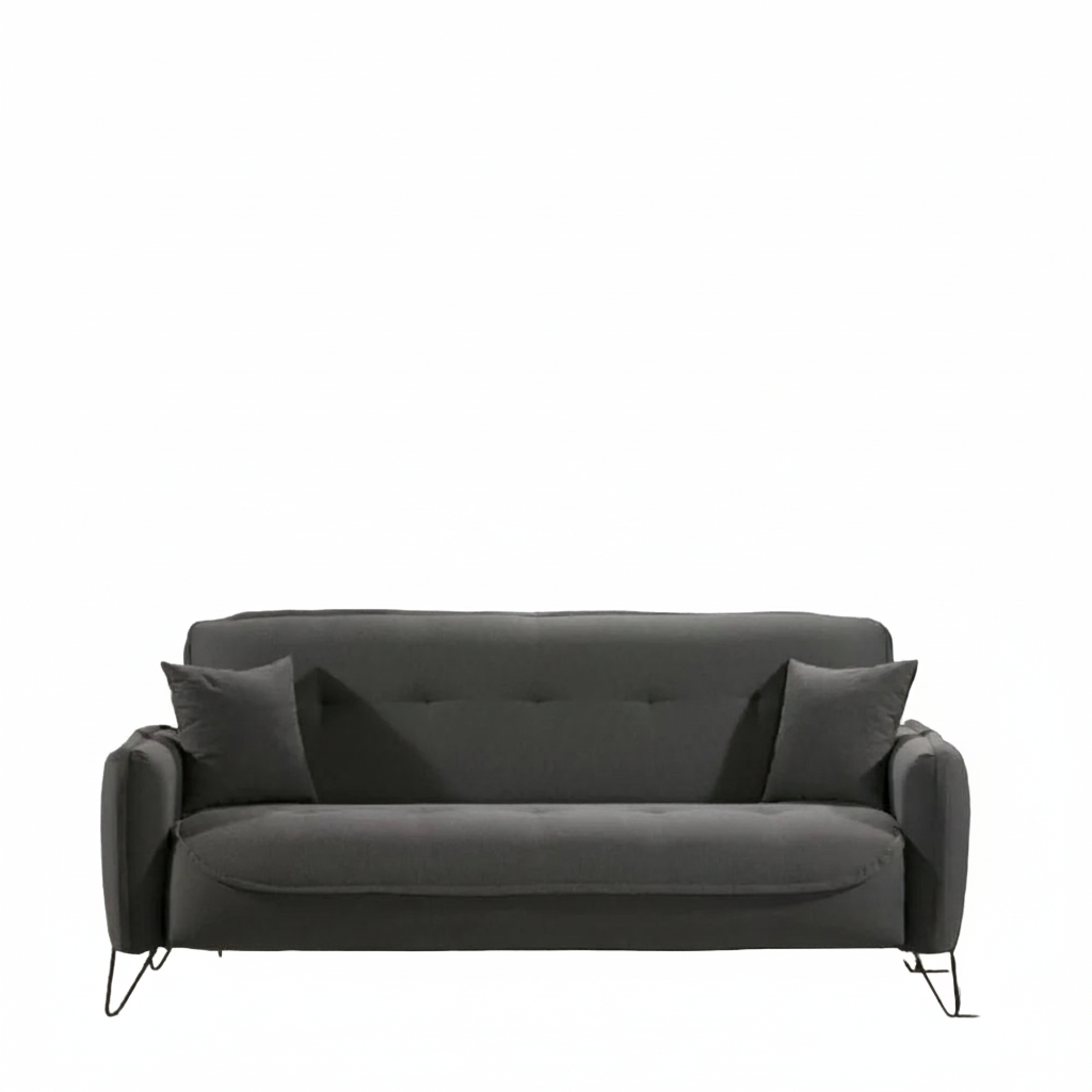 Divano Crown 3 posti ecopelle effetto nuvolato grigio 07-619 215x94x98h cm.