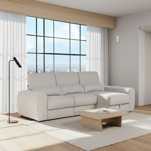 Divano Duke grigio G1312 penisola reversibile e funzione letto