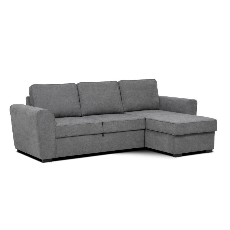 Divano letto corner reversibile Aston con contenitore in tessuto