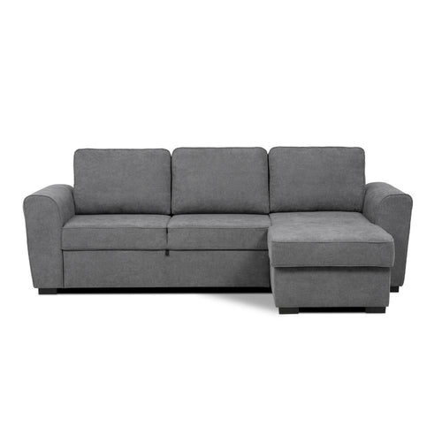 Divano letto corner reversibile Aston con contenitore in tessuto