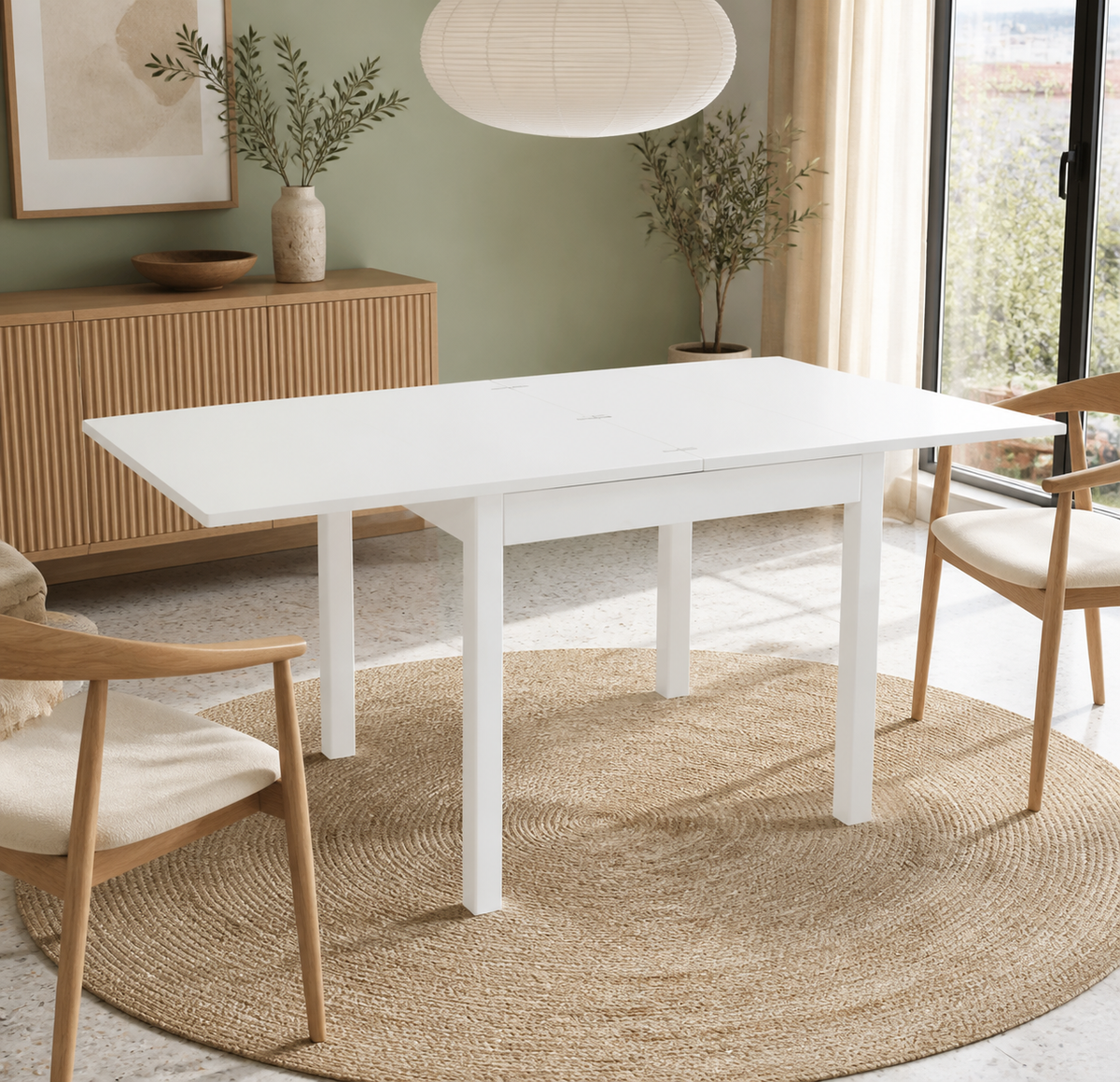 Tavolo raddoppiabile Firenze 90 × 90 cm fino a 180 cm