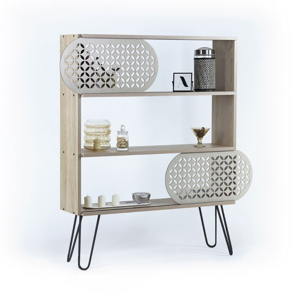 Libreria Illia con 3 ripiani – Rovere e nero – immagine 1