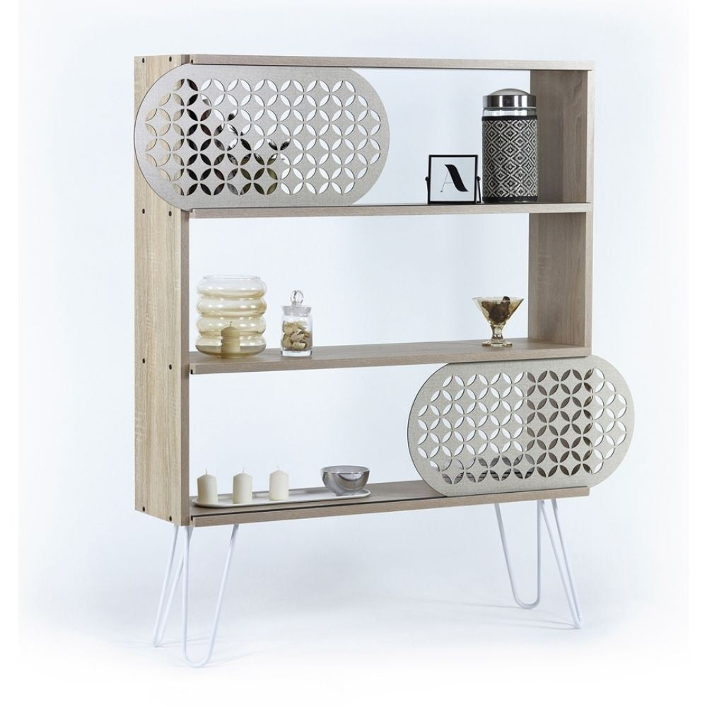 Libreria Illia con 3 ripiani – Rovere e nero – immagine 2