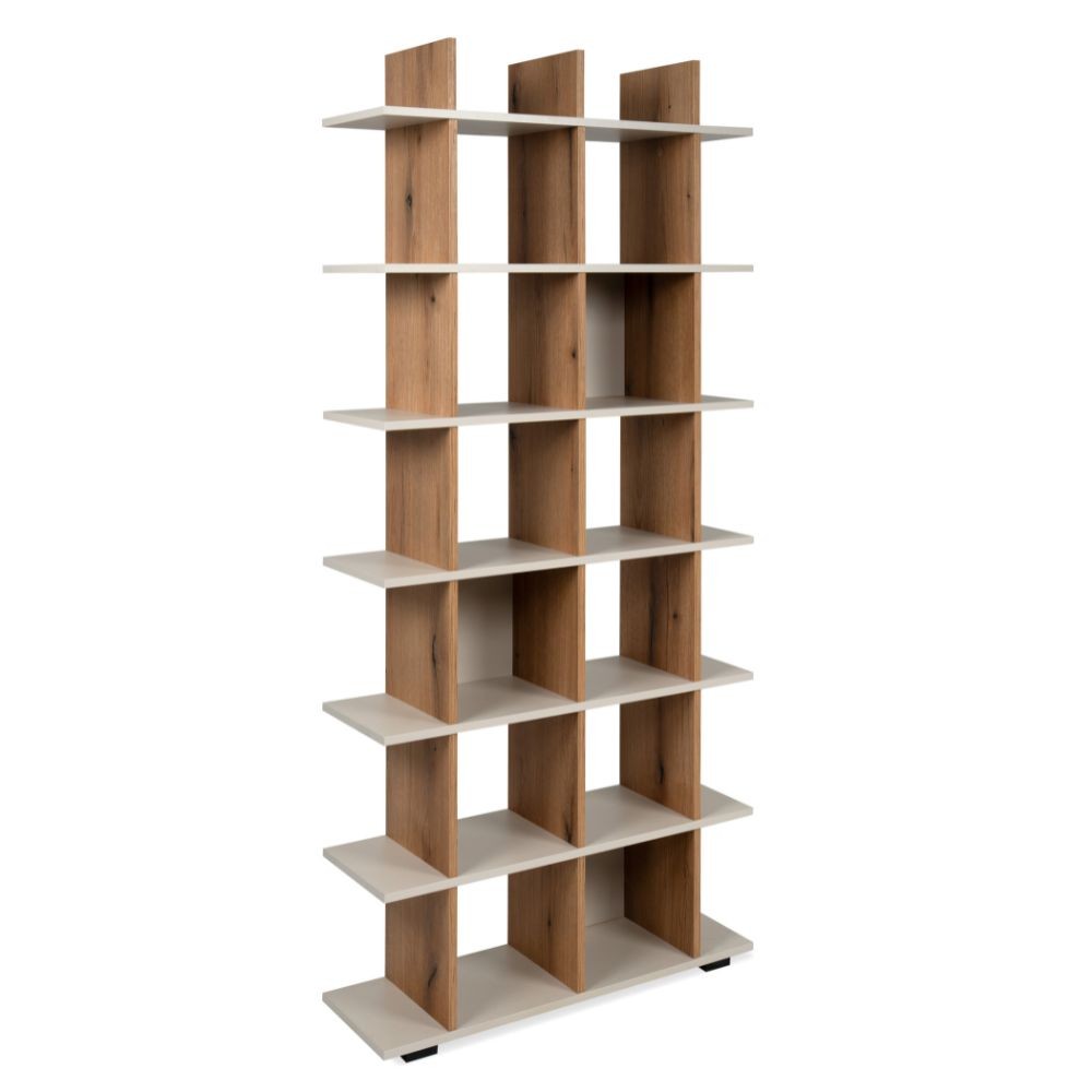 Libreria Navas20A con 3 vani – Rovere artisan e cashmere – immagine 4