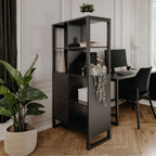 Libreria bifacciale Sumatra20A con ante – Antracite – immagine 1