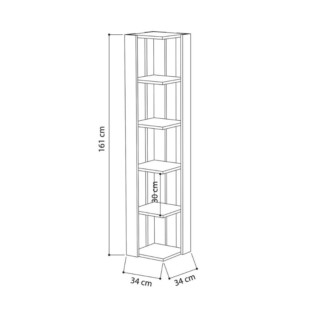 Libreria angolare Nati con 5 ripiani – Antracite – immagine 3