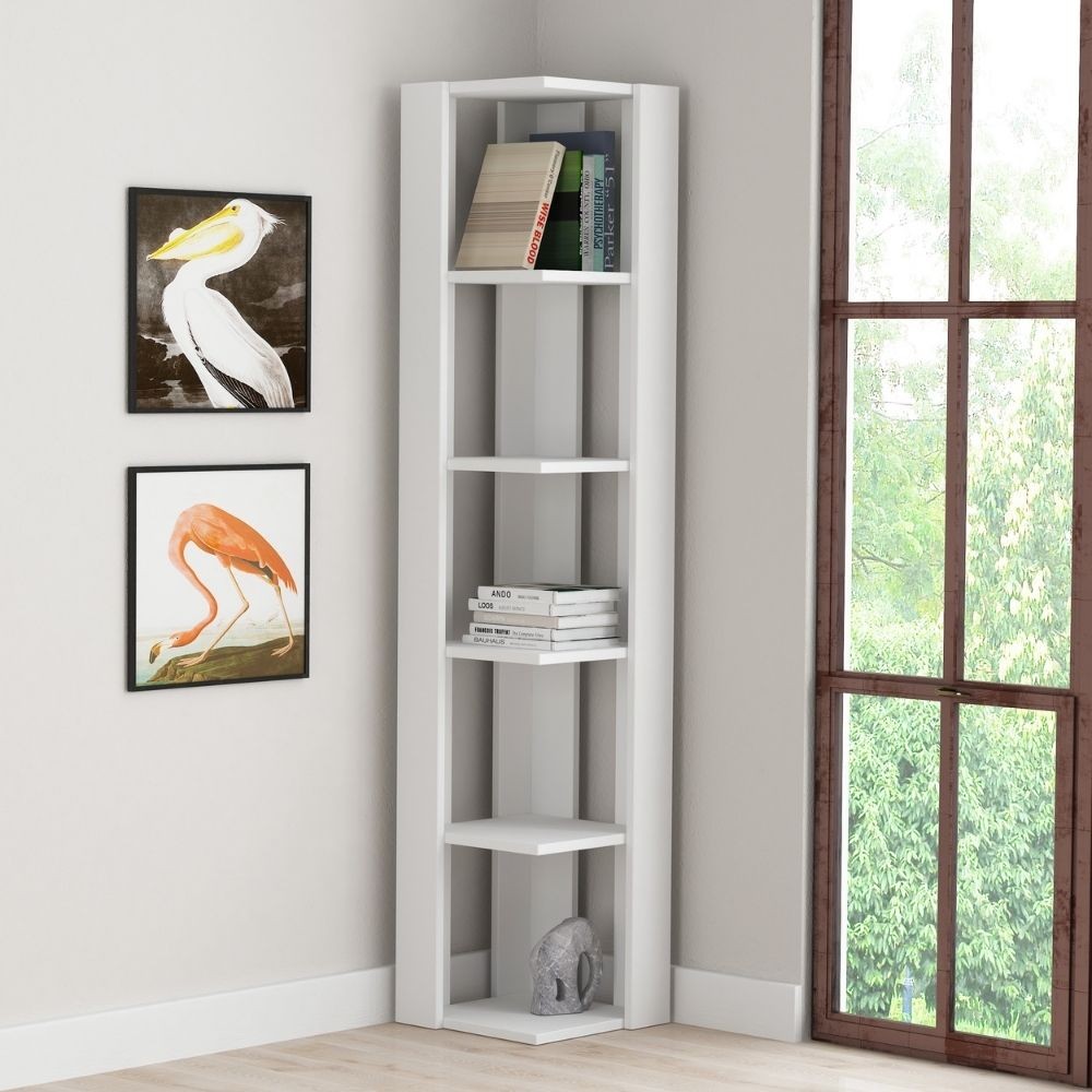 Libreria angolare Nati con 5 ripiani – Bianco – immagine 1
