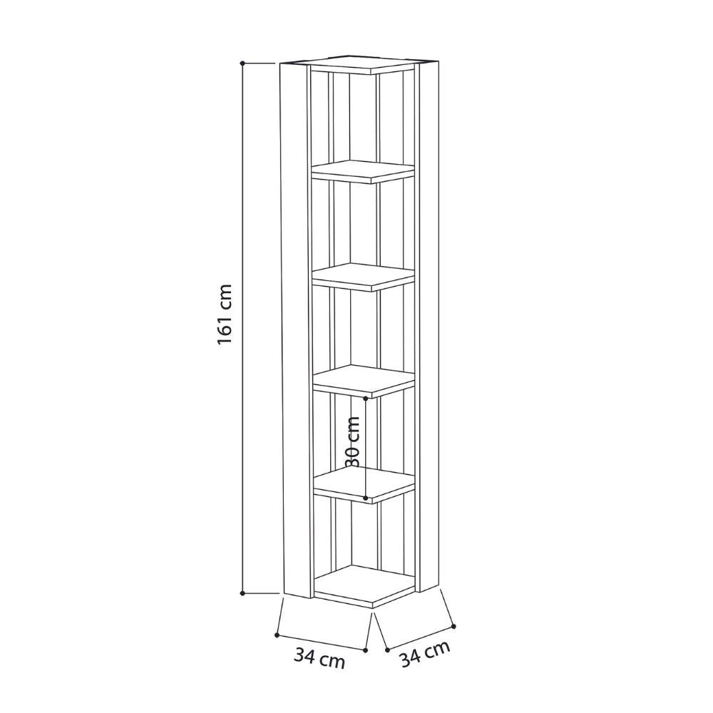 Libreria angolare Nati con 5 ripiani – Tortora – immagine 3