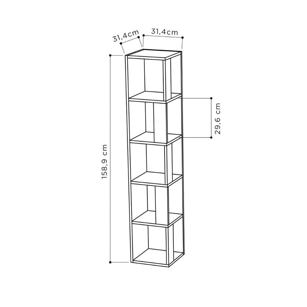 Libreria angolare Piano con 5 ripiani – Antracite – immagine 4