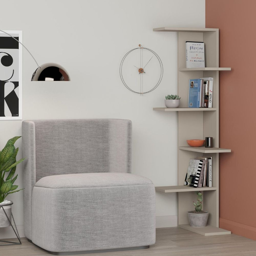 Libreria angolare Saso con 5 ripiani – Cashmere – immagine 2