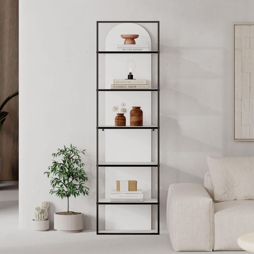 Libreria Archy con 5 ripiani – Bianco – immagine 2