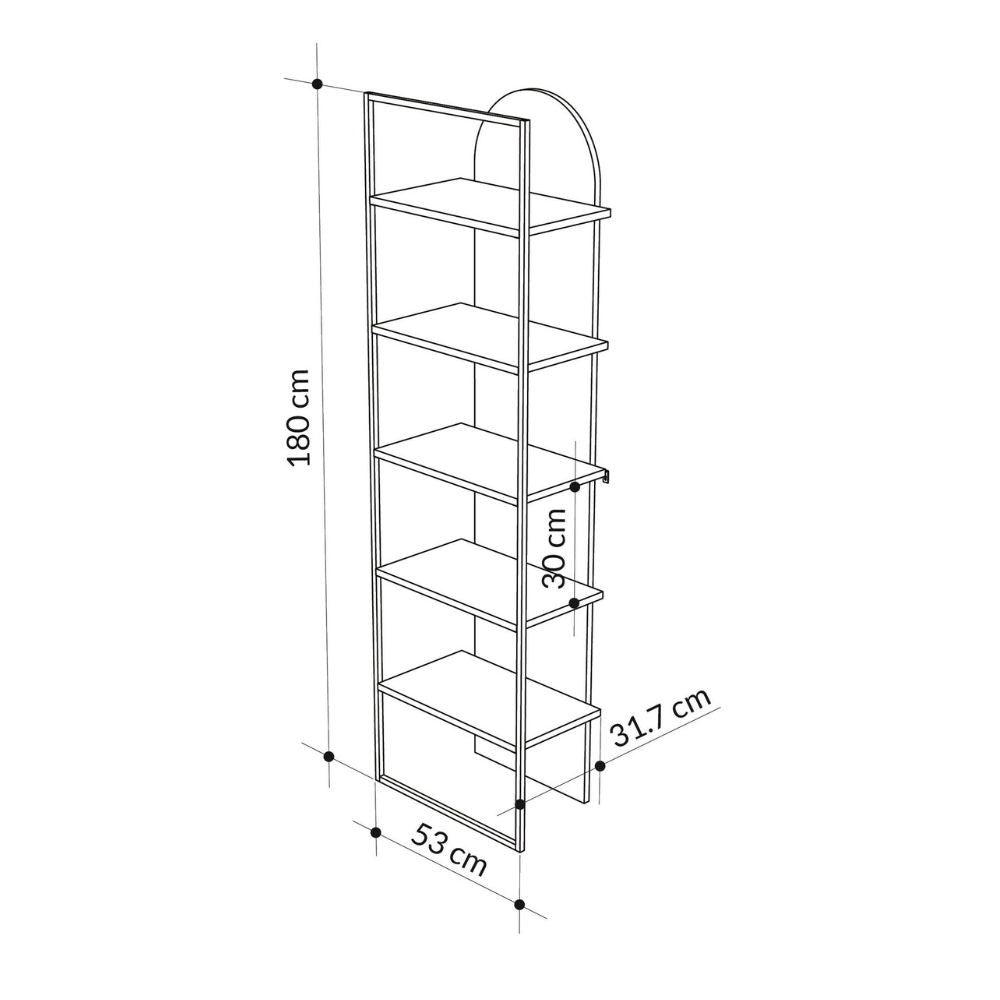 Libreria Archy con 5 ripiani – Bianco – immagine 7