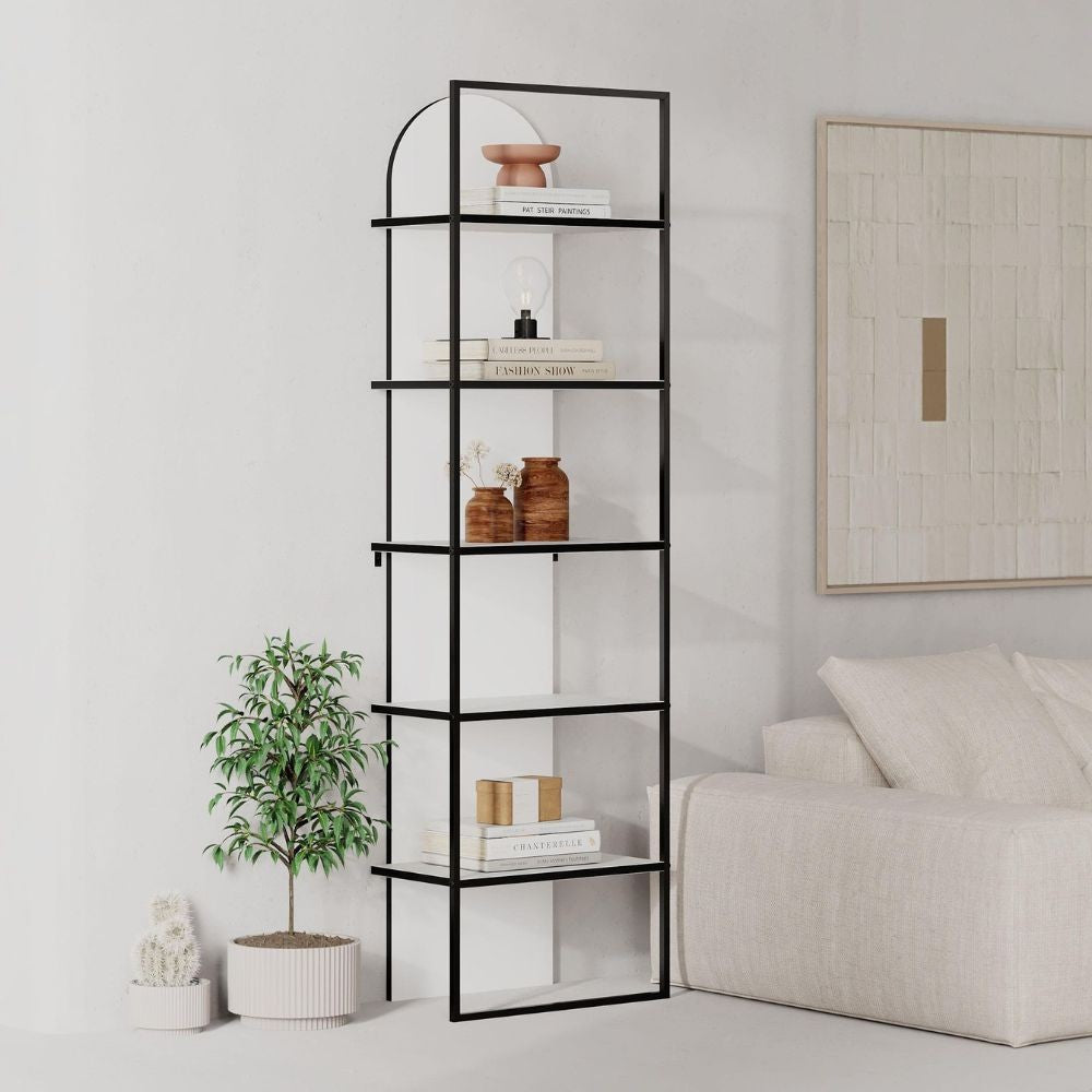 Libreria Archy con 5 ripiani – Bianco – immagine 1