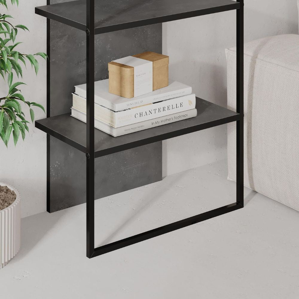 Libreria Archy con 5 ripiani – Grigio – immagine 5