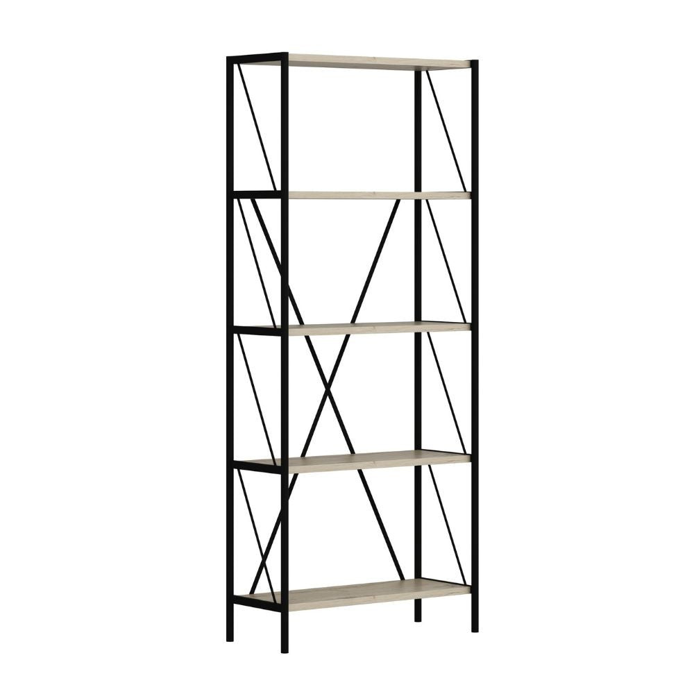 Libreria Axel con 5 ripiani – Rovere sonoma e nero – immagine 5