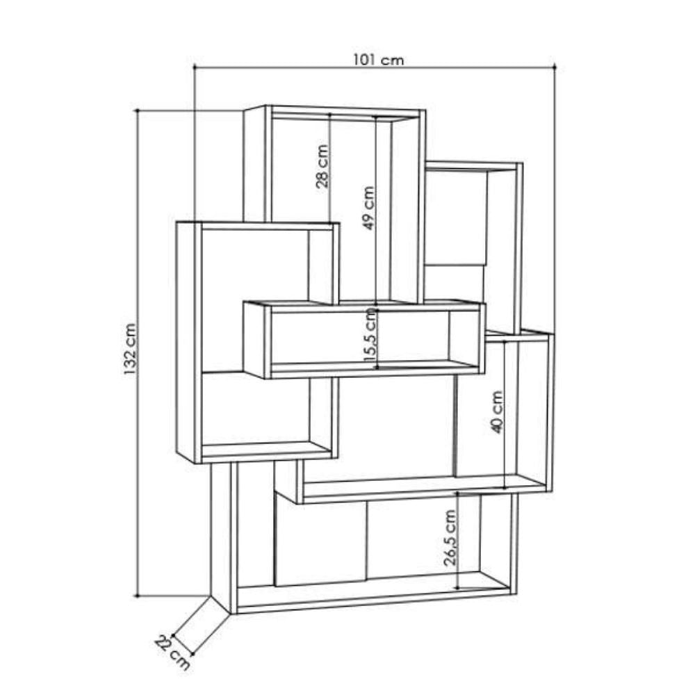 Libreria Barce con 7 ripiani – Bianco e antracite – immagine 3