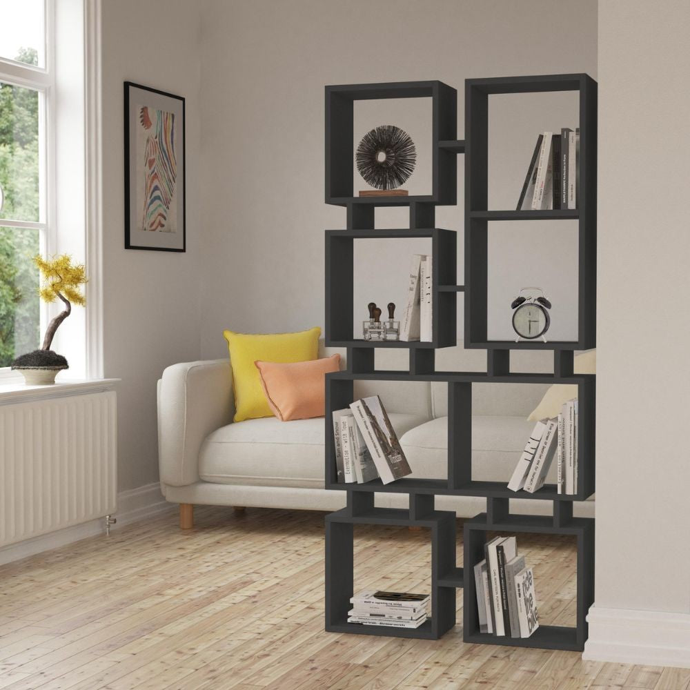 Libreria bifacciale Rail con 8 vani – Antracite – immagine 1