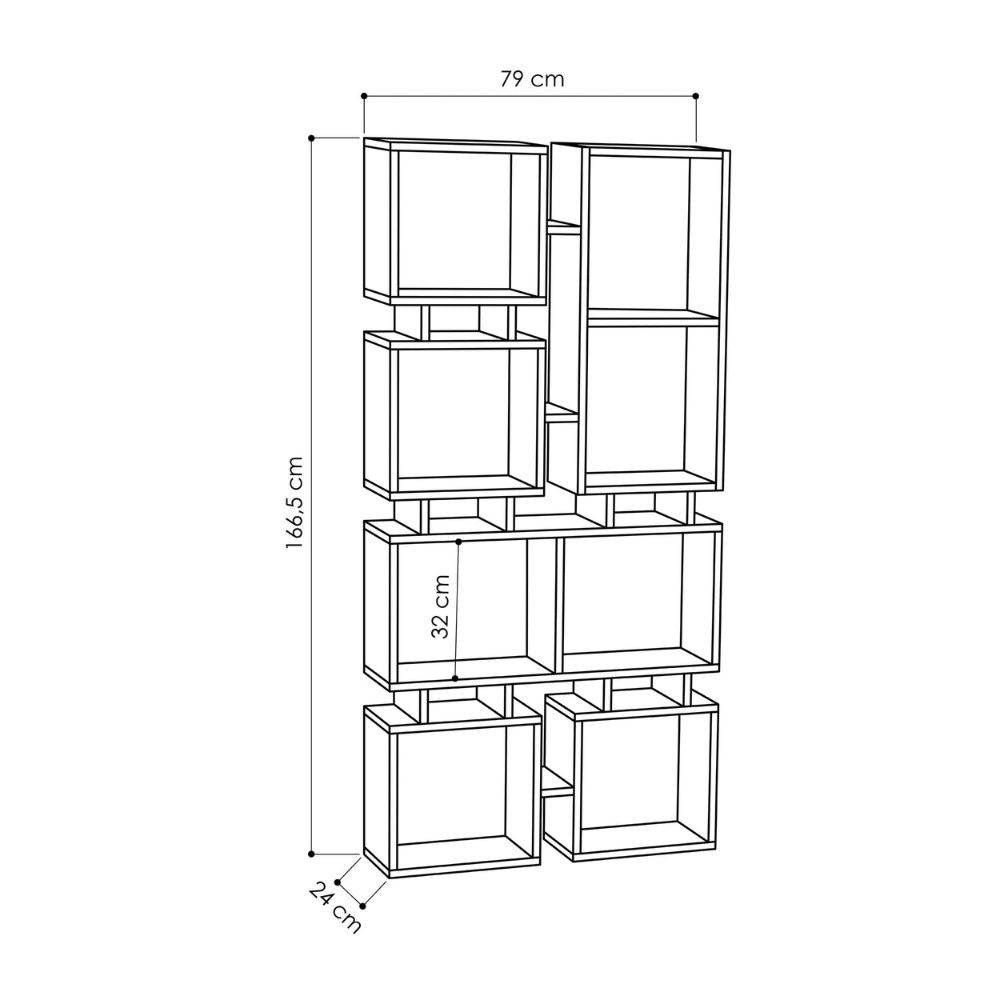 Libreria bifacciale Rail con 8 vani – Tortora – immagine 3