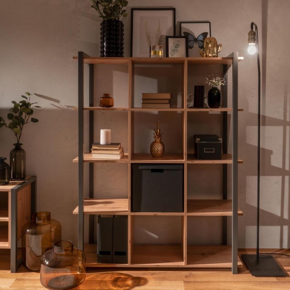 Libreria Denver 31 a cubi – Rovere quercia e antracite – immagine 1