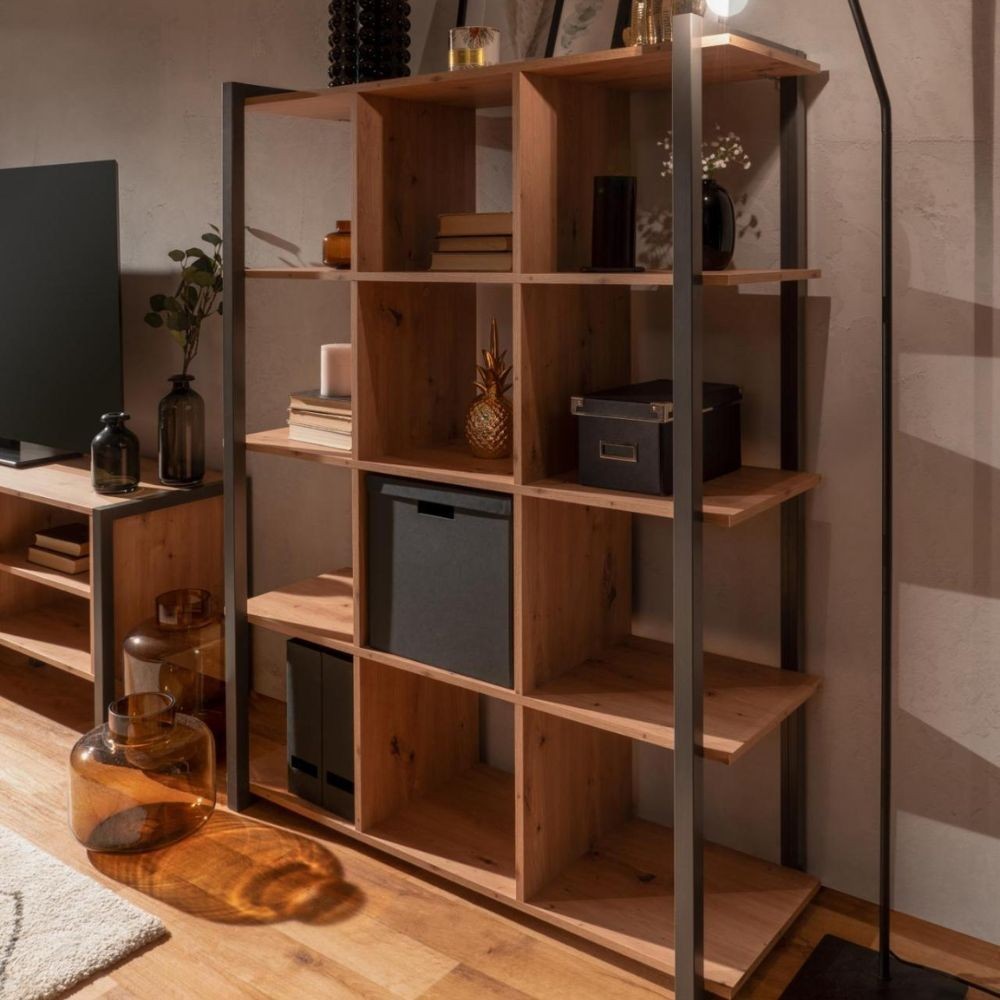 Libreria Denver 31 a cubi – Rovere quercia e antracite – immagine 2
