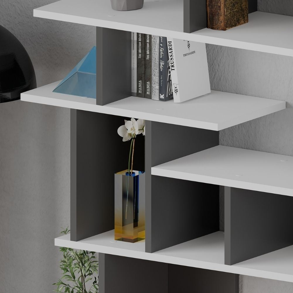 Libreria design Apollon – Bianco e antracite – immagine 4