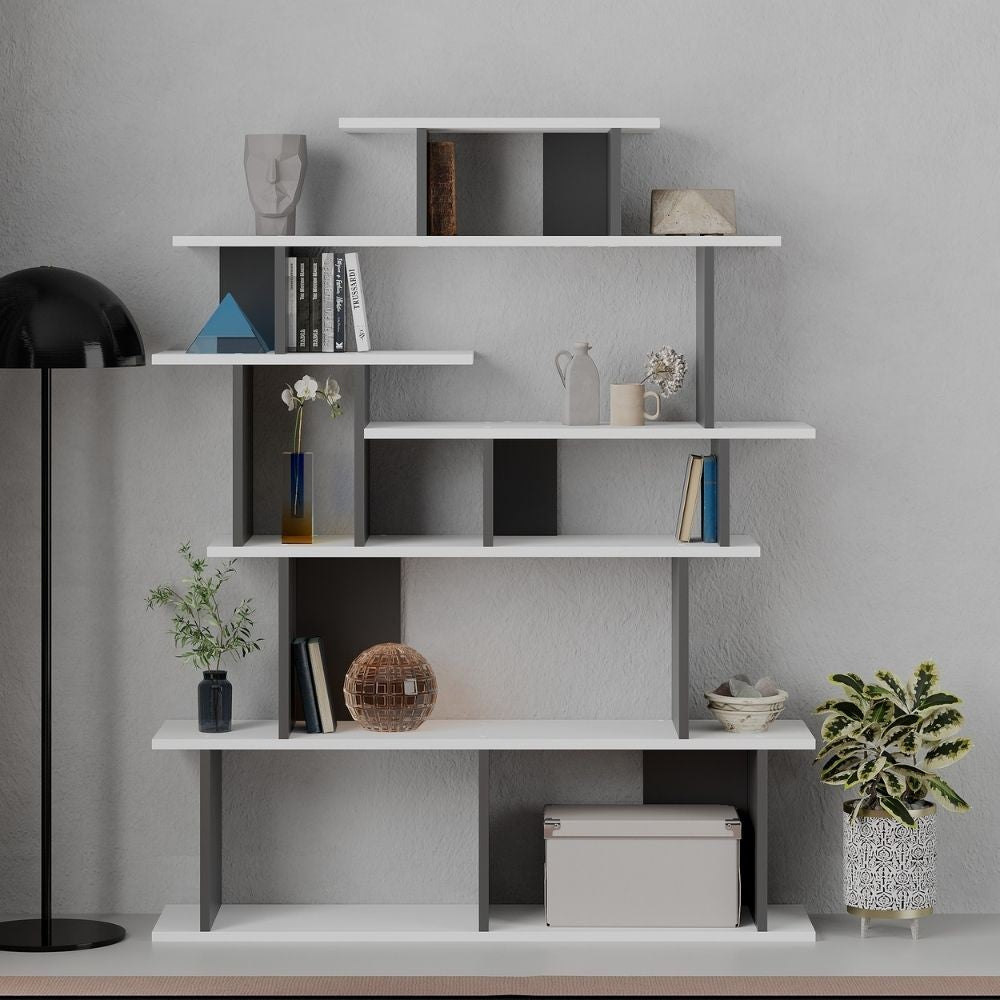 Libreria design Apollon – Bianco e antracite – immagine 2