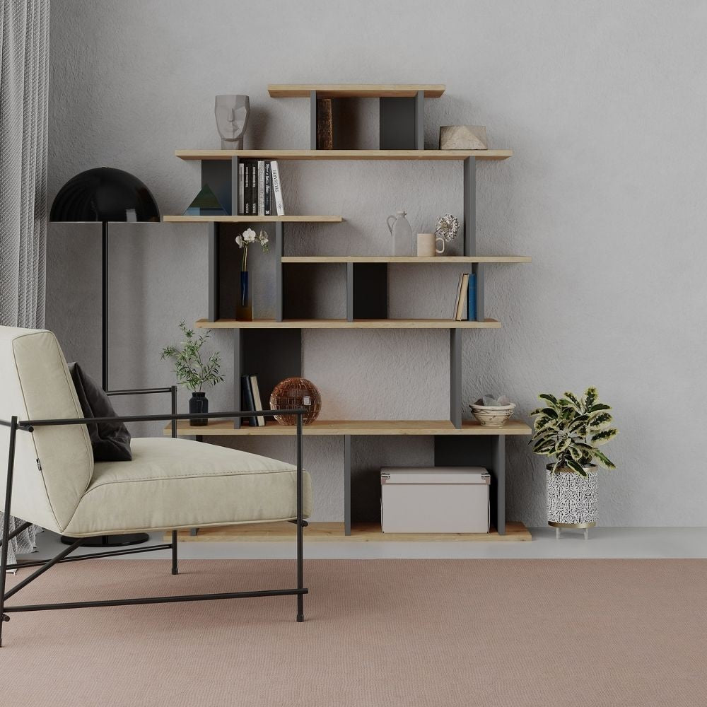 Libreria design Apollon – Rovere e antracite – immagine 2