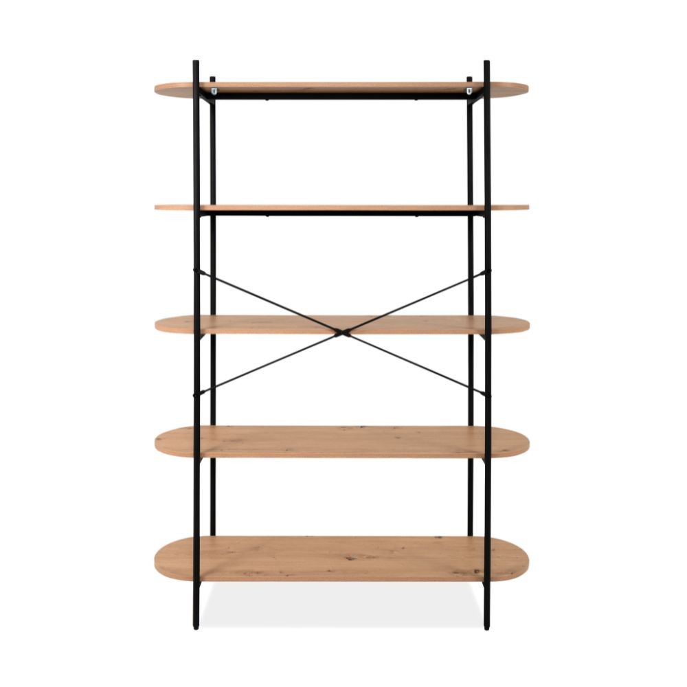 Libreria Hanoi20B con 5 ripiani – Rovere e nero – immagine 4