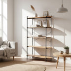 Libreria Hanoi20B con 5 ripiani – Rovere e nero – immagine 1