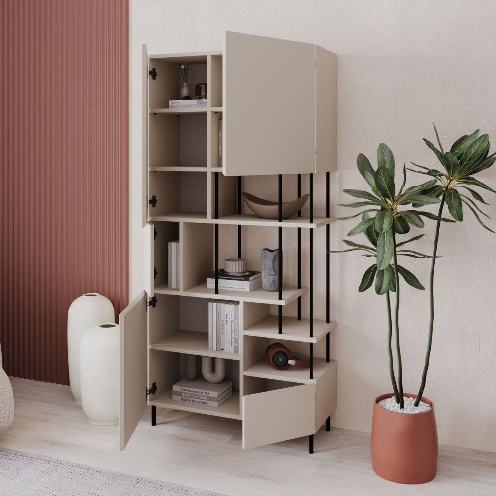 Libreria Key con 5 ante – Cashmere – immagine 3