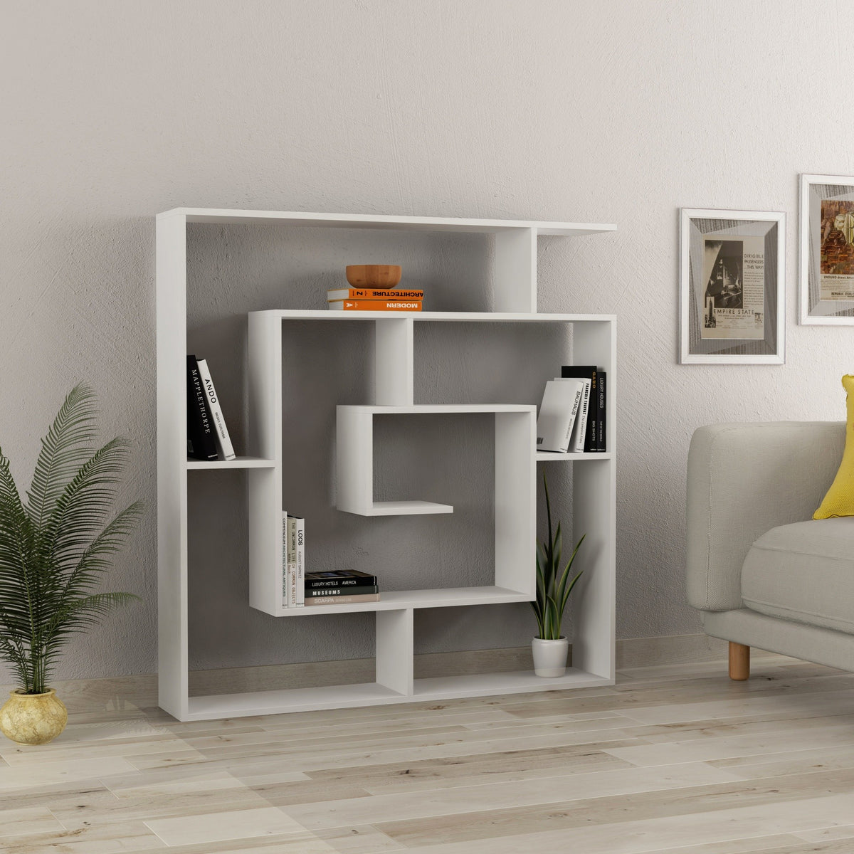 Libreria Labirent con 5 ripiani – Bianco – immagine 1