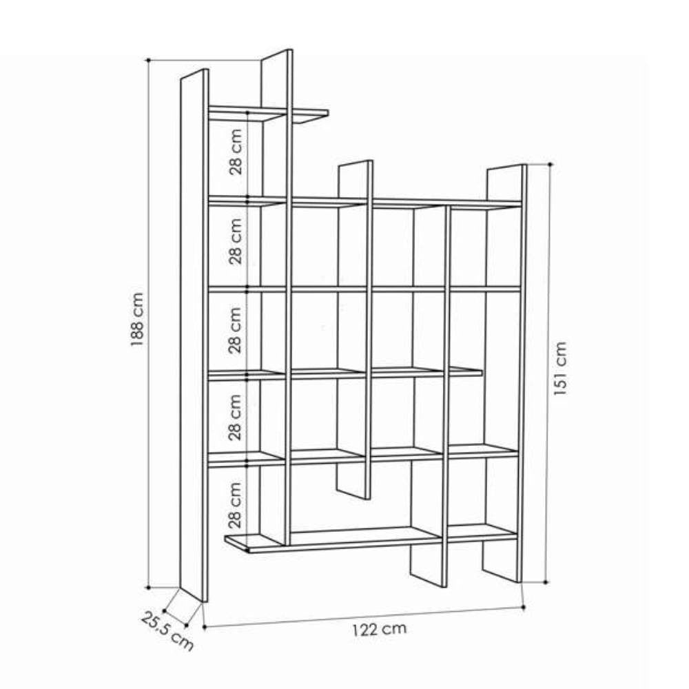 Libreria Manco con 18 vani – Antracite – immagine 3