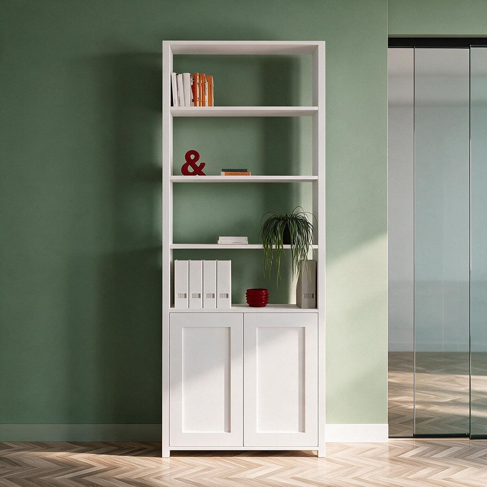 Libreria Miraflor con 2 ante – Bianco – immagine 2