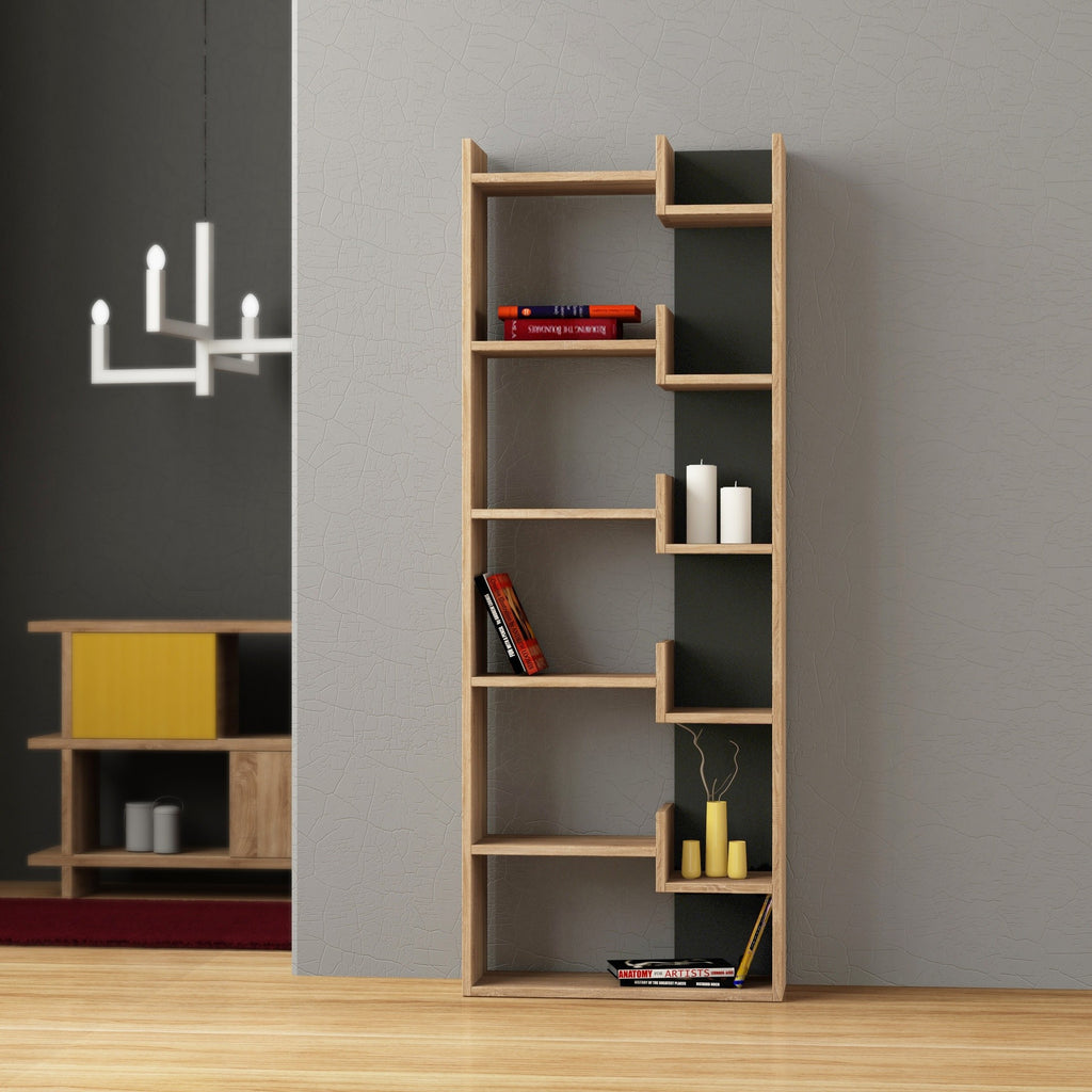 Libreria Oppa – Rovere e antracite – immagine 1