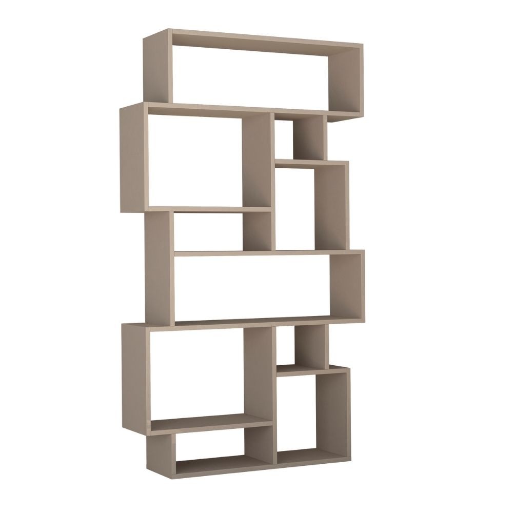 Libreria bifacciale Karmato con 10 vani – Tortora – immagine 5