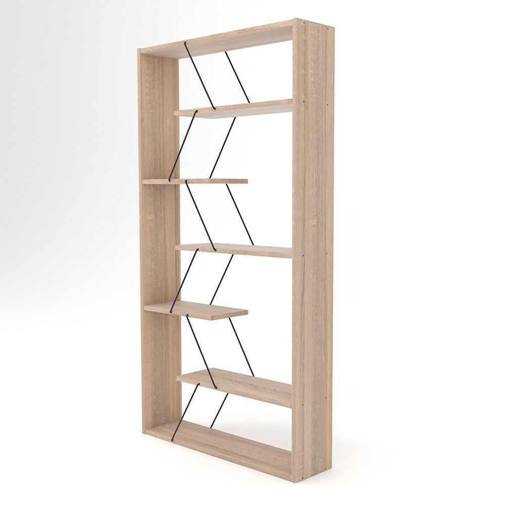 Libreria Tars con struttura in metallo – Rovere – immagine 3