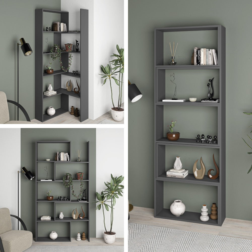 Libreria angolare estensibile Wish – Antracite – immagine 1