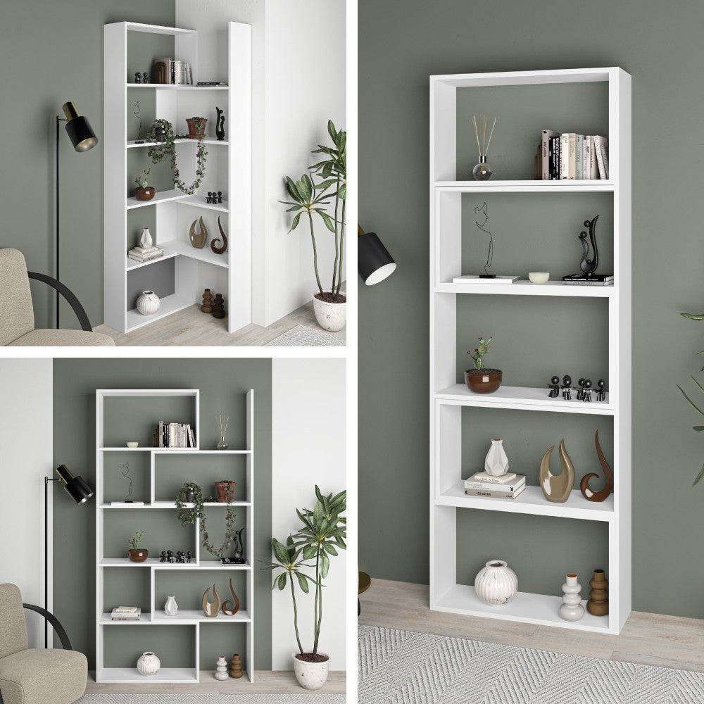 Libreria angolare estensibile Wish – Bianco – immagine 1
