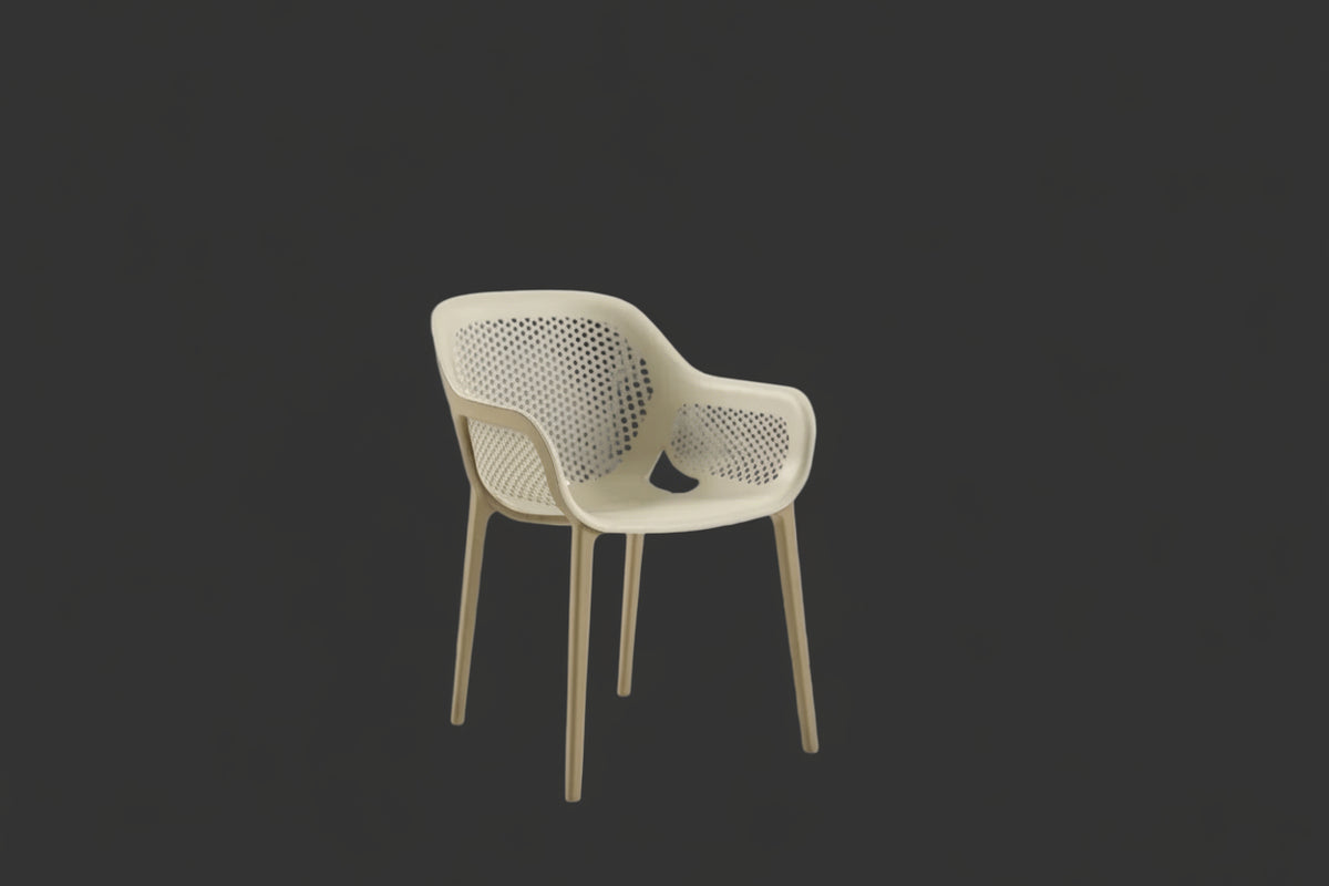 Poltrona design Atra – Set 4 pezzi - Caffè e Beige