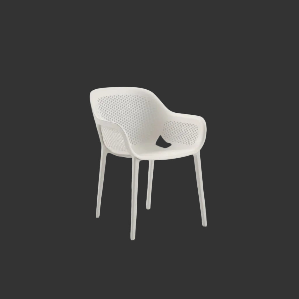 Poltrona design Atra – Set 4 pezzi - colore Grigio e Bianco