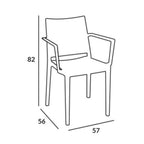 Set 4 Sedie Mosk polipropilene uso interno ed esterno