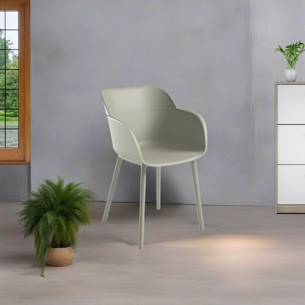 Poltrona Shell-P grigio cemento set 4 pezzi