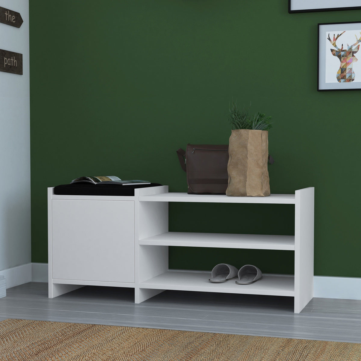 Scarpiera Sunno con anta - colore bianco