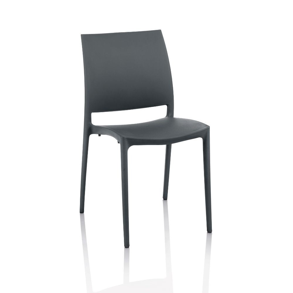 Set 4 sedie Curtis polipropilene design ergonomico - antracite