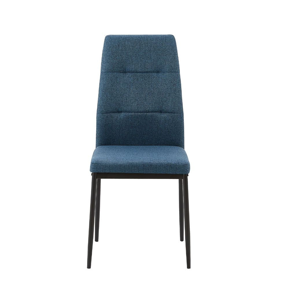 Sedia da pranzo Adara in tessuto set 4 pezzi - Blu