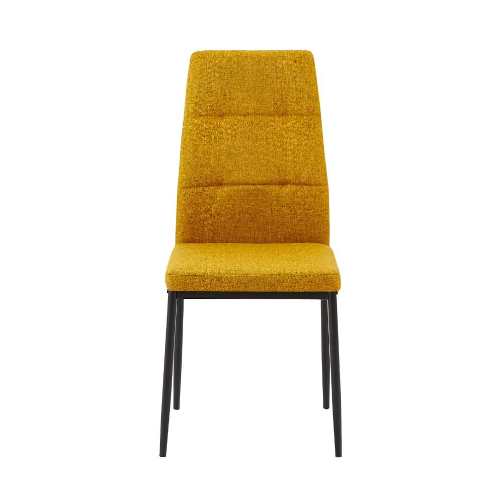 Sedia da pranzo Adara in tessuto set 4 pezzi - Senape